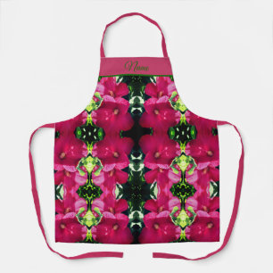 Red Hibiscus Flower Pair Abstract Personalized  Apron