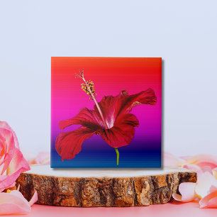 Red Hibiscus Flower Side View Tile