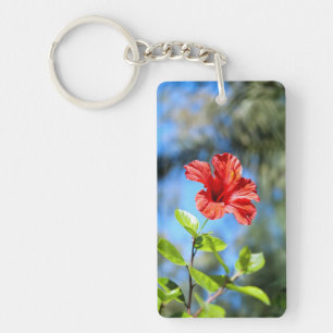 Red Hibiscus Keychain