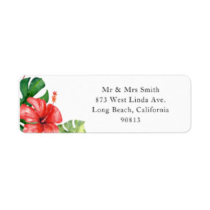 Red Hibiscus Monstera Tropical Return Adresse :