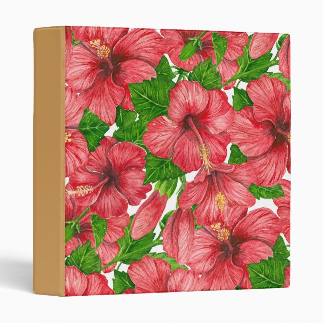 Red hibiscus pattern II Binder (Front/Spine)
