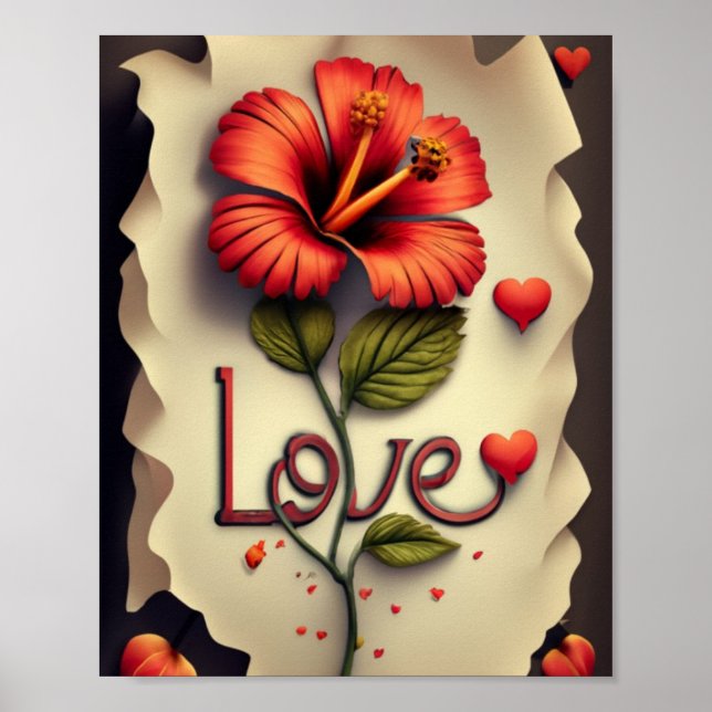 Red Hibiscus Poster (Front)