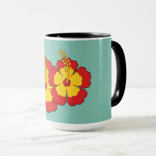 Red Hibiscus Tropical Flower Mug