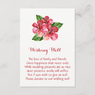 Red Hibiscus Tropical Wedding Wishing Well Cards