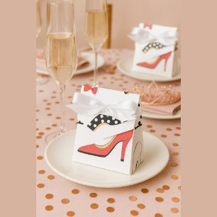 Red High Heel Polka Dot Glam Favor Box