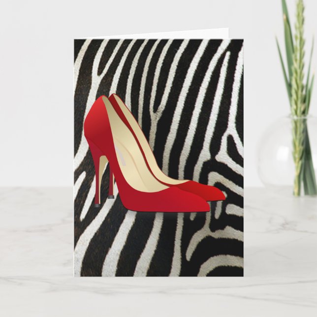 red high heel shoes card (Front)