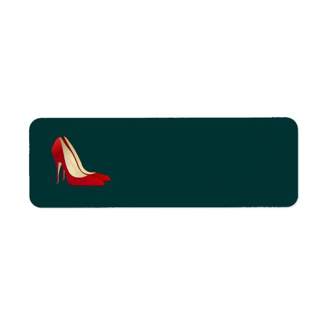 red high heel shoes label (Front)