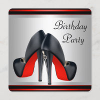Red High Heel Shoes Red and Black Birthday Party