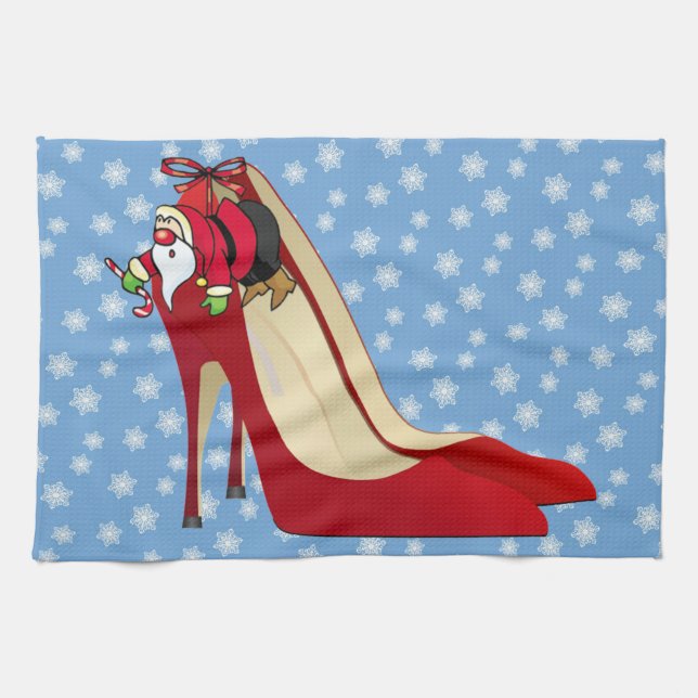 Red High Heel Shoes / Santa Elf Kitchen Towel (Horizontal)