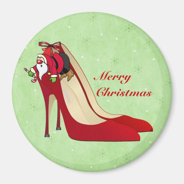 Red High Heel Shoes / Santa Elf / Magnet (Front)