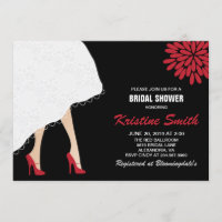 Red High Heel Showers Invitation à la douche nupti