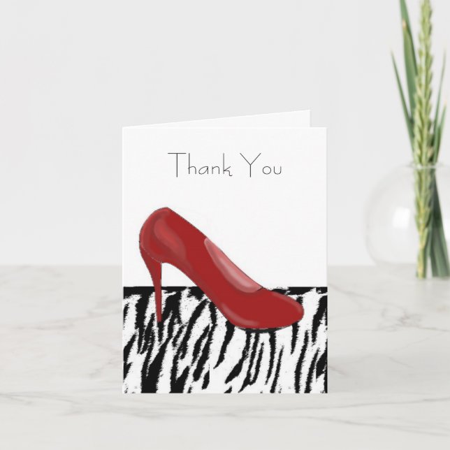 Red High Heel Thank you Card (Front)
