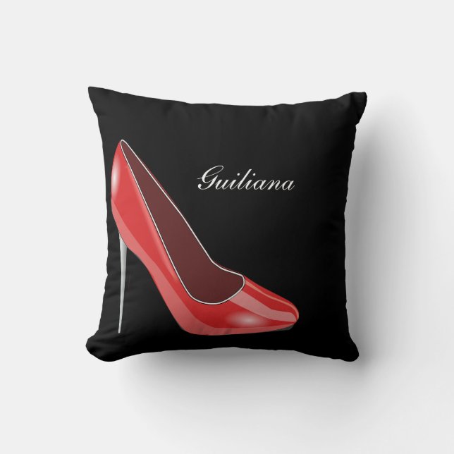 Red High Heel Throw Pillow (Front)