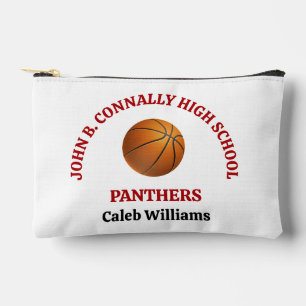 Red High School Basketball Player Personalized Accessory Pouch