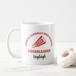 Red High School Cheerleader Personalized Coffee Mug