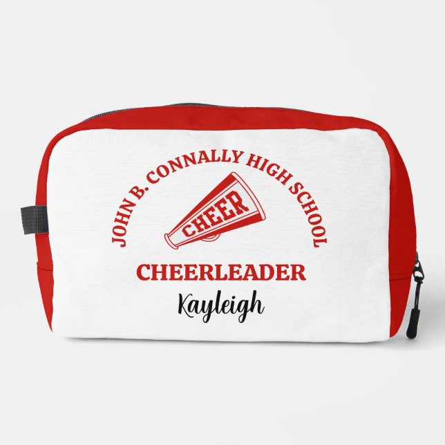 Red High School Cheerleader Personalized Dopp Kit (Front)