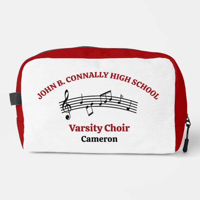 Red High School Choir Personalized Dopp Kit (Front)