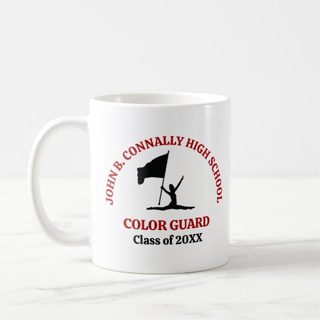 Red High School Colour Guard Personalized Coffee Mug (Left)