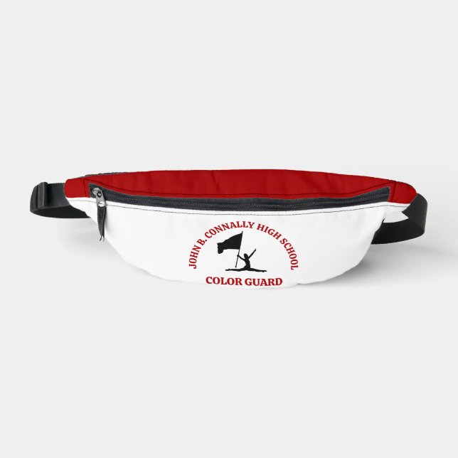 Red High School Colour Guard Personalized Fanny Pack (Front)