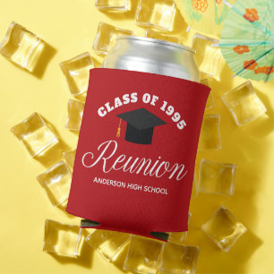 Red High School Reunion Personalized Party Can Cooler