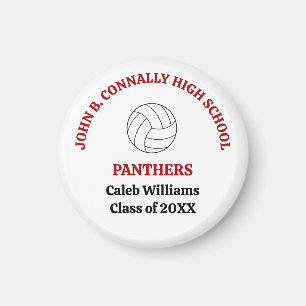 Red High School Volleyball Player Personalized Magnet