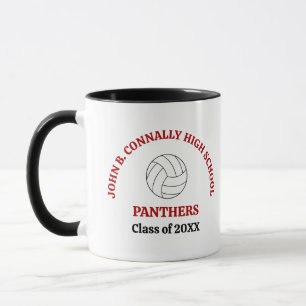 Red High School Volleyball Player Personalized Mug