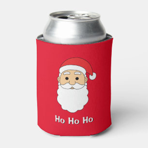 Red Ho Ho Ho Santa Claus Merry Christmas Family Can Cooler
