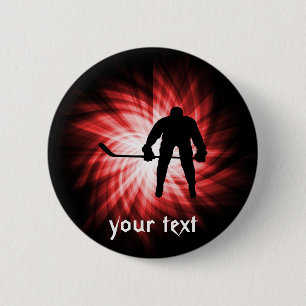 Red Hockey 2 Inch Round Button