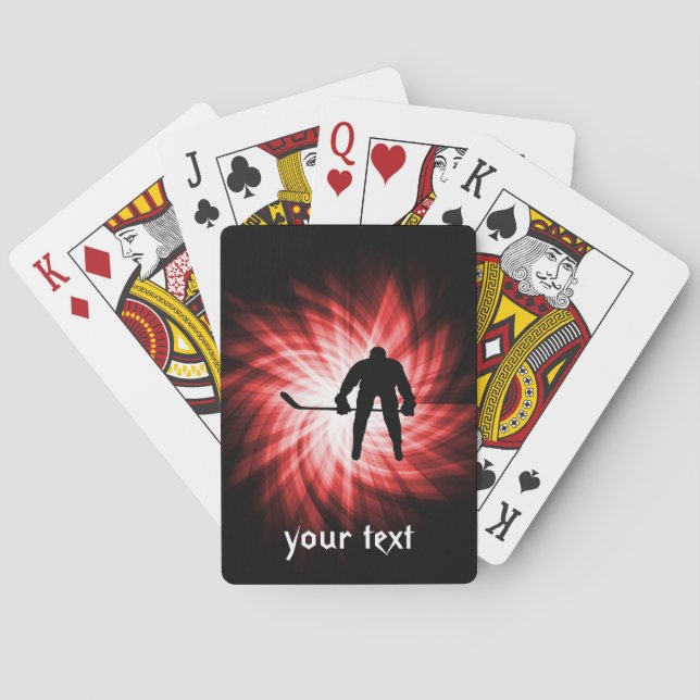Red Hockey Playing Cards (Back)