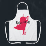 Red Hog Barbeque Apron<br><div class="desc">For a kick-ass Dad! - A perfect gift for Fathers Day!!!
Great big red hog is perfect for barbeque attire.  Purchase as is or personalize the message.</div>