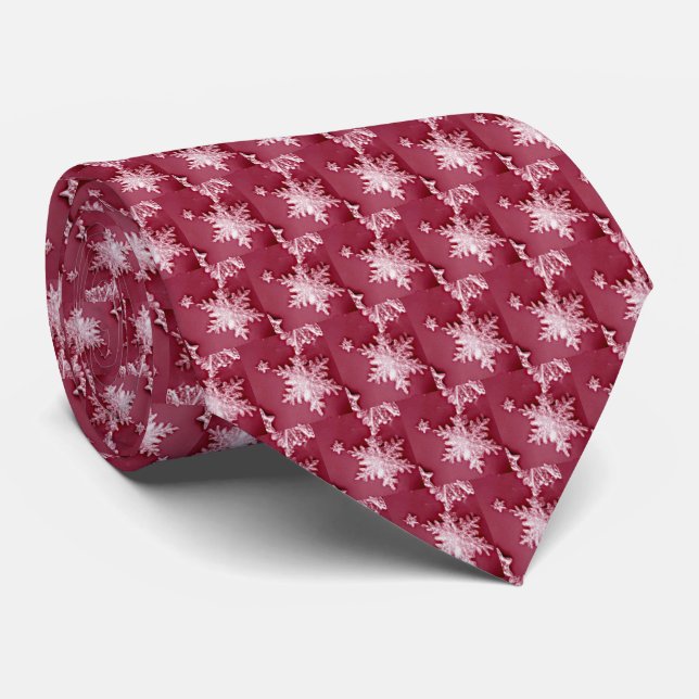 Red Holiday Christmas Neck Tie (Rolled)