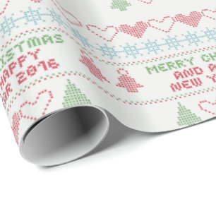 Red Holiday Christmas Tree Wrapping Paper