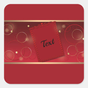 Red, holiday decor, holiday square sticker