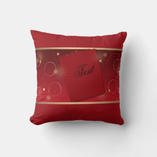 Red, holiday decor, holiday throw pillow
