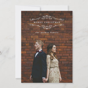 Red Holiday Elegance   Photo Card