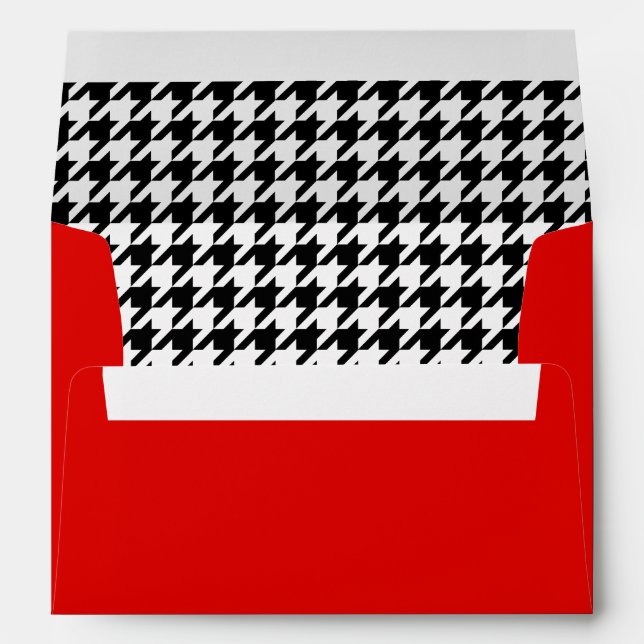 Red Holiday envelopes with houndstooth pattern (Back (Bottom))