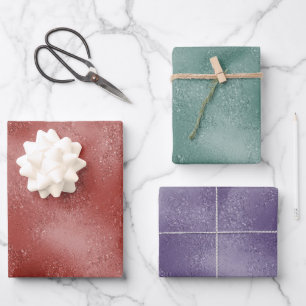 Red Holiday Glitter Wrapping Paper Sheet