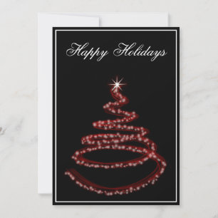 red Holiday Greetings Card