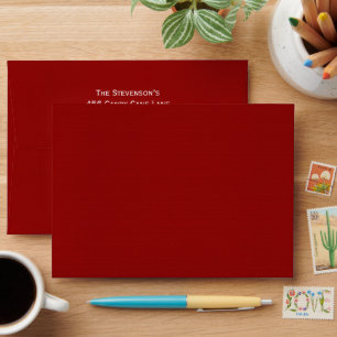 Red Holiday Return Address  Envelope