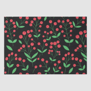 Red Holly Berries Christmas Pattern  Tissue Paper
