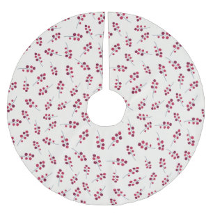 Red Holly Pip Berries Festive Brushed Polyester Tree Skirt