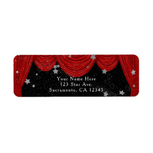 Red HOLLYWOOD rideaux & Silver Party Invitation