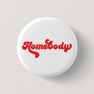 Red Homebody Vintage Type 1 Inch Round Button