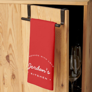 Red Homemade with Love Custom Your Kitchen Kitchen Towel