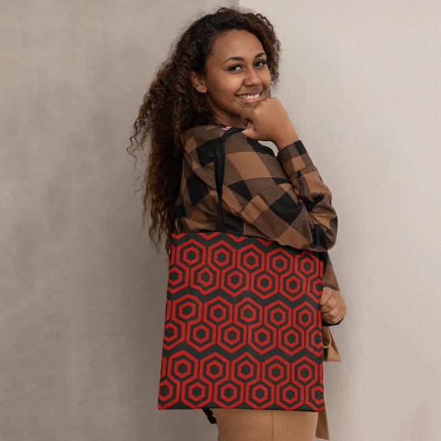 Red honeycomb tote bag (Creator Uploaded)
