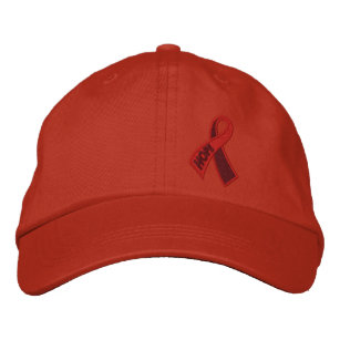 Red Hope AIDS HIV Ribbon Awareness Embroidered Hat