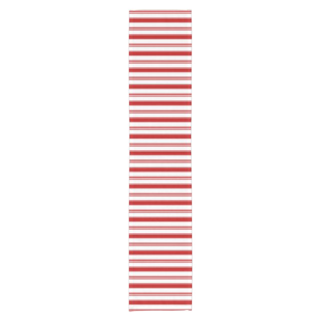 Red Horizontal Stripes Short Table Runner (Front)