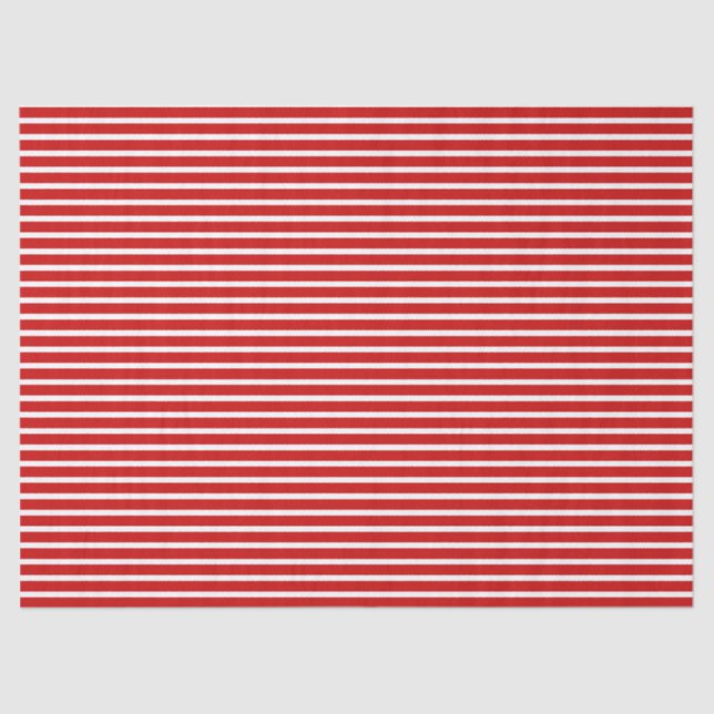 Red Horizontal Stripes Tissue Paper (Front)