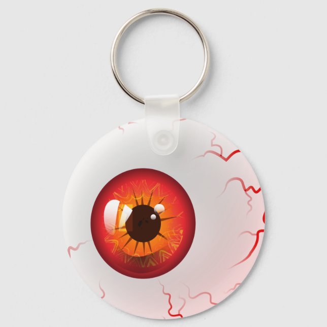 Red Horror Eyeball Keychain (Front)