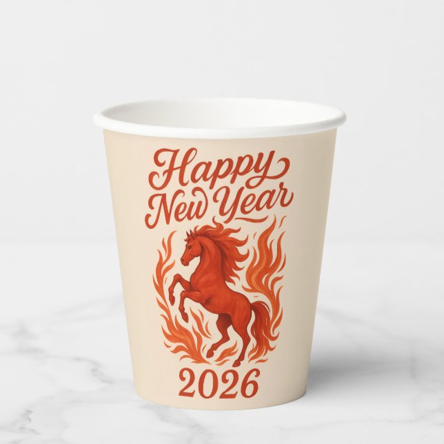 Red Horse 2026 Paper Cups (Front)